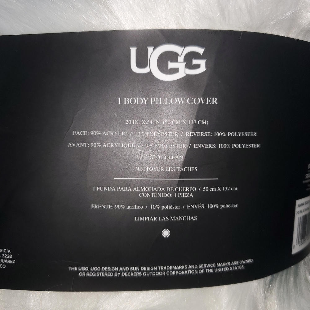 New Ugg Jemma Polka Dot Body Pillow Fur Cover 20 X 54 - Picture 5 of 8